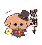愛犬家たちのわんこ/秋/敬語メモ/トイプー（個別スタンプ：12）