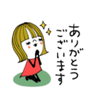 mottoの大人ぱっつん外ハネボブ♡伝える（個別スタンプ：7）