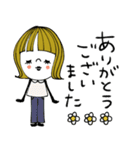mottoの大人ぱっつん外ハネボブ♡伝える（個別スタンプ：8）