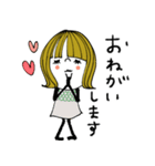 mottoの大人ぱっつん外ハネボブ♡伝える（個別スタンプ：11）