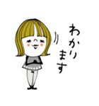 mottoの大人ぱっつん外ハネボブ♡伝える（個別スタンプ：15）