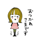 mottoの大人ぱっつん外ハネボブ♡伝える（個別スタンプ：23）