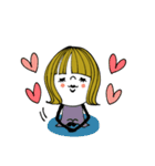 mottoの大人ぱっつん外ハネボブ♡伝える（個別スタンプ：25）