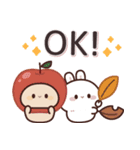 飛び出す♪うさくんの挨拶＆お返事言葉 (秋)（個別スタンプ：14）