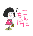 mottoの大人ぱっつんボブ♡カラフル文字（個別スタンプ：6）