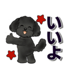 キュートなトイプードル ♡ デカ文字入り（個別スタンプ：6）