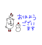 mottoの白豆犬♡冬（個別スタンプ：1）