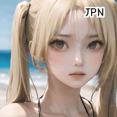 [LINEスタンプ] JPN 夏ビキニ水着の女の子