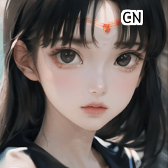 [LINEスタンプ] CN セーラー制服の女の子