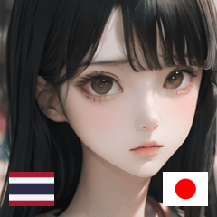 [LINEスタンプ] THAI JP ラブリーピンクパジャマ