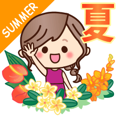 [LINEスタンプ] HAPPY夏♡ナチュラルガール