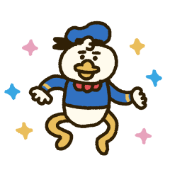 [LINEスタンプ] けたたましく動く！ドナルドダック