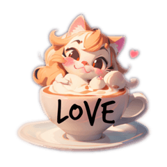 [LINEスタンプ] ラテアート【猫】