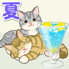 [LINEスタンプ] 夏のにゃんころりん