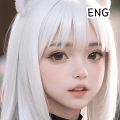 [LINEスタンプ] ENG 白いきれいなパンダの女の子