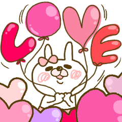 [LINEスタンプ] <再販>落書きうさもかちゃん【カップル用】