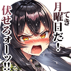 [LINEスタンプ] 社畜軍人ガールズ