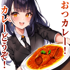 [LINEスタンプ] やたらカレーを勧める女の子