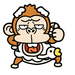 [LINEスタンプ] 動く！ウザい猿スワン2【文字なし】修正版