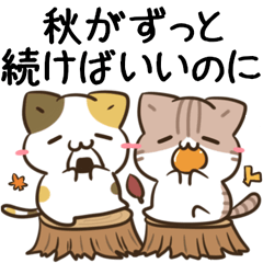 [LINEスタンプ] 毎日五月病なねこたち 秋スタンプの画像（メイン）