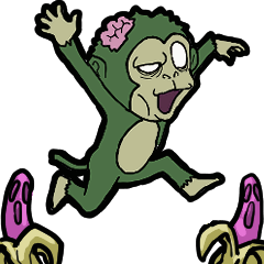 [LINEスタンプ] 動く★ゾンビィな猿