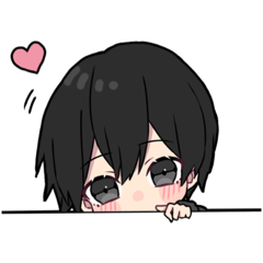 [LINEスタンプ] 黒 パーカーくん④