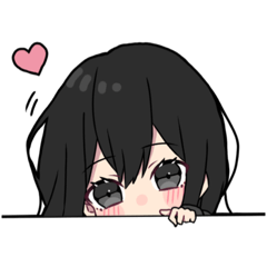 [LINEスタンプ] 黒 パーカーちゃん④