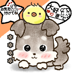 [LINEスタンプ] 【カスタム】愛犬家のわんこと判子☆シュナ