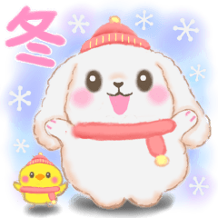 [LINEスタンプ] ベイビーうさぎさん「冬」【修正版】