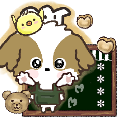[LINEスタンプ] 愛犬ワンコdeカフェ♡犬の日【カスタム】