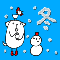 [LINEスタンプ] mottoの白豆犬♡冬の画像（メイン）