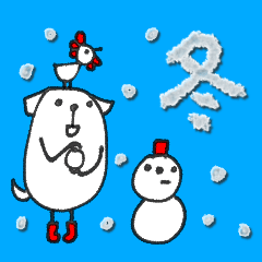[LINEスタンプ] mottoの白豆犬♡冬