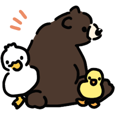 [LINEスタンプ] くまとあひるのおやこの画像（メイン）
